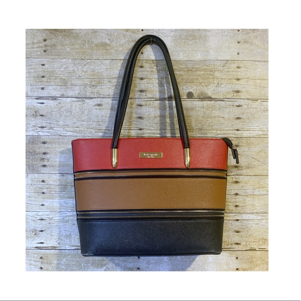 KATE SPADE(RARE) Color Block Medium Tote.